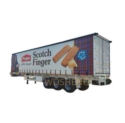 Wosheng 3 essieux 40/45ft PVC imperméable à l'eau rideau latéral semi-remorque pour le camion coulissant