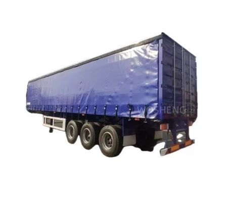 WABCO-ABS frein équipé de 3 essieux 40ft 45ft bleu rideau côté semi-remorque par Wosheng
