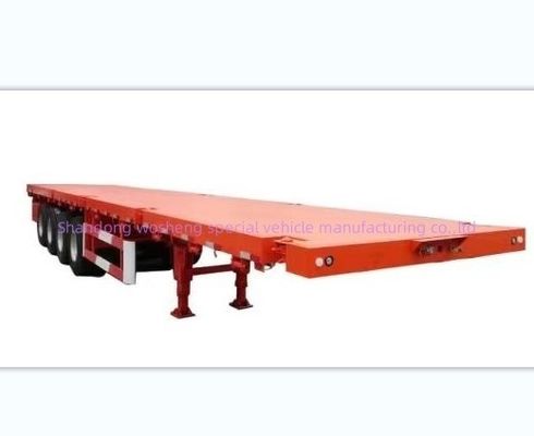 Hauteur du faisceau principal 0,5 m 3 semi-remorque à essieu plat pour le transport de conteneurs de 20 pieds 40 pieds