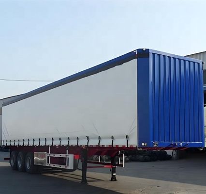Semi-remorque de 60 tonnes de poids total pour camion 3 axes plancher en aluminium rideau latéral en PVC