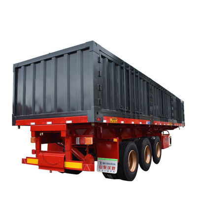 Semi-remorque à décharge latérale de 40 à 80 tonnes avec poutre principale en acier Q345B / T700 de WS Hydraulic