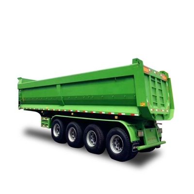 Traîneau d'atterrissage lourd de 28 tonnes à 3 essieux, semi-remorque à décharge arrière pour le transport de pierre