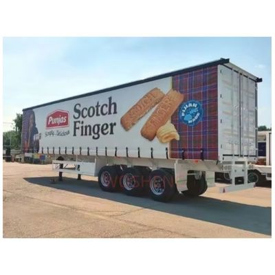 Tri-essieux 40ft 45ft rideau côté bâche Tissu semi-remorque pour les boissons et les légumes