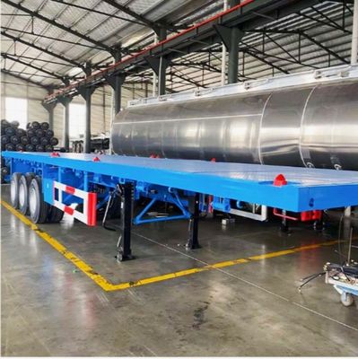 Semi-remorque à 3 essieux chargée de 30 à 80 tonnes, conteneur, camion à roues plates