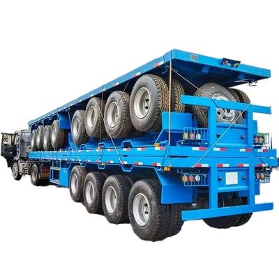 Semi-remorque à plateau de 40 à 60 tonnes à 3 essieux personnalisable pour le transport de conteneurs