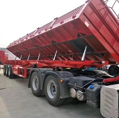 30 à 100 tonnes de semi-remorque à bascule latérale de charge utile 13000x2550x2900 pour camions et marchandises en vrac