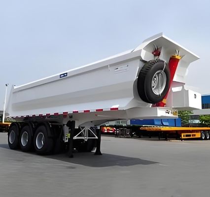 Semi-remorque à prix abordable pour 3 essieux 4 essieux inclination arrière Dump Tipper Dump Semi-remorque
