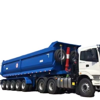 40 à 80 tonnes d'acier inoxydable 3 essieux demi-remorque arrière pour la construction lourde