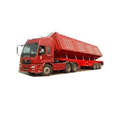 30 à 100 tonnes de charge utile maximale Semi-remorque à décharge hydraulique en acier pour le transport des céréales