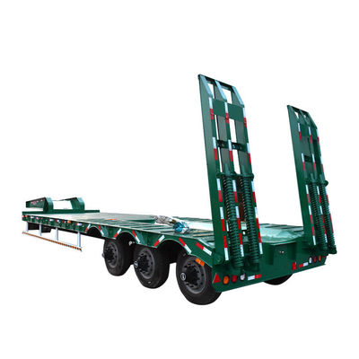 Capacité de chargement de 60 tonnes 10 couches camion à ressort à feuilles basses semi-remorque pour excavatrice
