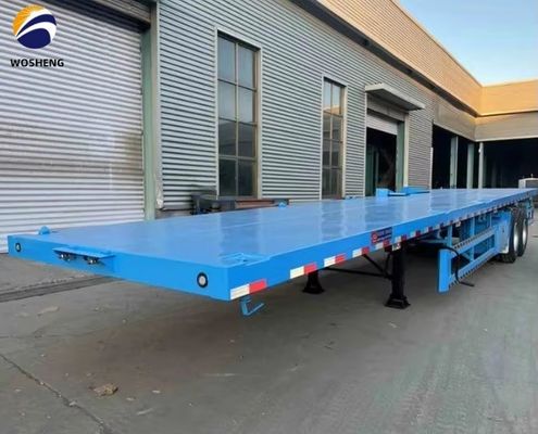 40 FT 2 3 essieux semi-remorque à roues plates avec suspension mécanique et pneus 12R22.5