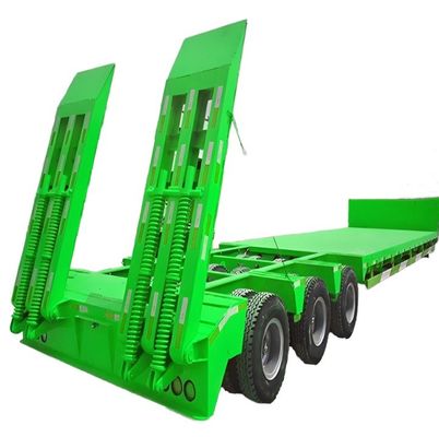 Semi-remorque de 40 pieds à carrosserie basse avec rampe et essieux SAF/FUWA/BPW/WOSHENG