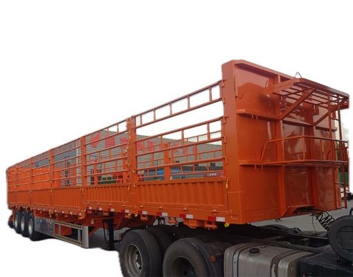 Wosheng 40-100 tonnes de utilitaires muraille latérale ouverte du bétail de la clôture végétale camion-remorque avec traction