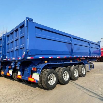 Trailers de camions 60 tonnes semi-remorques hydrauliques à décharge arrière avec train d'atterrissage de 28 tonnes