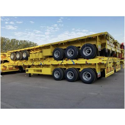 12R22.5 40/45ft 60 tonnes semi-remorque à plat en acier conteneur à plat remorque de camion