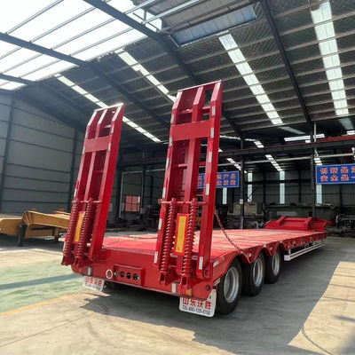 Trailers à lit bas à suspension aérienne ou mécanique pour le transport par excavatrice de 60 à 120 tonnes