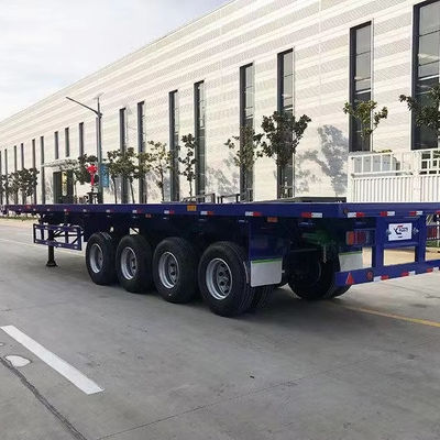 Semi-remorque à trois axes à quatre axes, conteneur plat, camion, train de débarquement, 28 tonnes, poids lourd