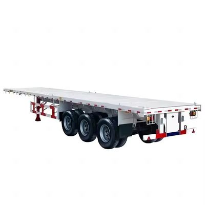 12400*2610*1550 mm remorque à plat en acier 3 essieux 4 essieux pour le transport lourd haute durabilité