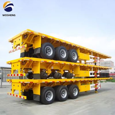Camion à conteneurs à 4 essieux semi-remorque de 20 pieds 40 pieds remorque à plat avec pneus 12R22.5