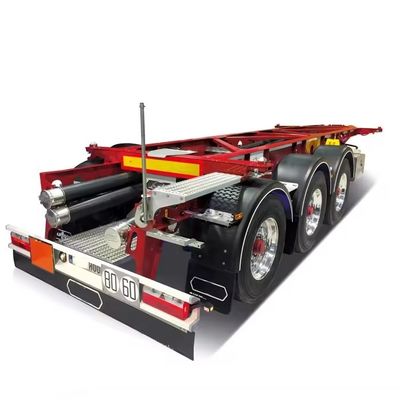 Plaques de 14 mm/16 mm/8 mm et hauteur de 500 mm 3 axes Semi-remorque à squelette pour remorque de camion