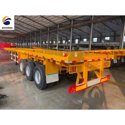 12500x2500x1600-3100mm Semi-remorque pour conteneur 30-70t Lourdes charges de remorque à plat