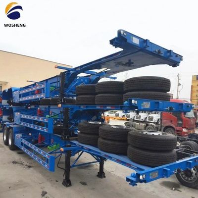 Transport de conteneurs 3 essieux 20FT 40FT conteneur châssis squelette semi-remorque pour camion