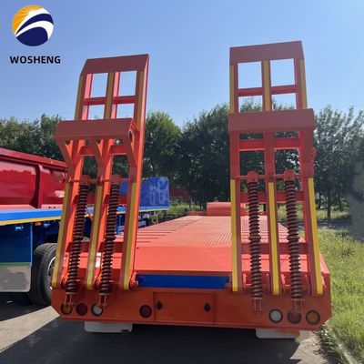 9.0-22.5 Rim 3 Axle 60T Lowbed Truck Semi-remorque pour les équipements lourds