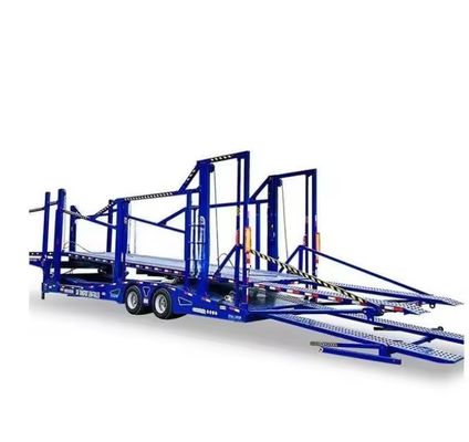 Wosheng 2 axes remorque de véhicule de transport de véhicule à double pont semi-remorque de transport de véhicule pour durable