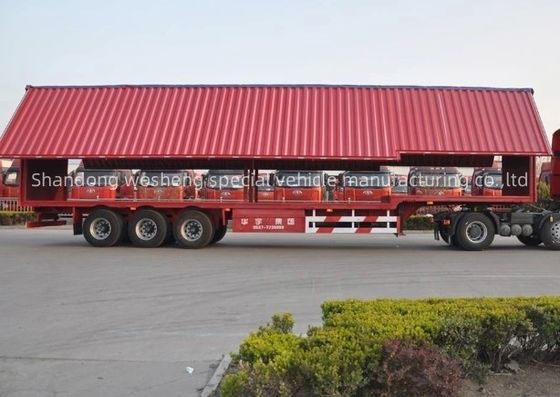 Wosheng 30/40tons Logistique Vans à aile étendue Semi-remorque Système de freinage double ligne WABCO