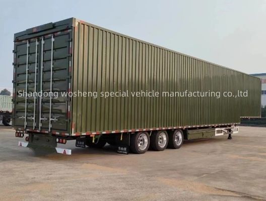 Wosheng 3 axes logistiques Van à demi-remorque à envergure de ailes avec pneus 12R22.5 et essieux 13T/16T