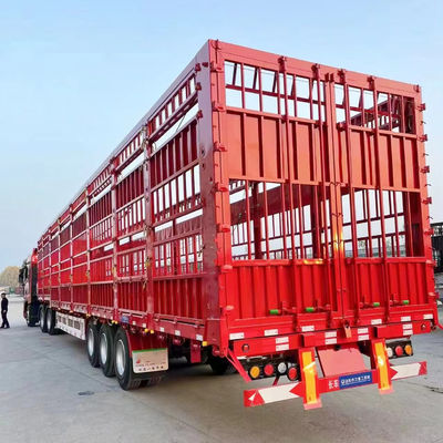 Charge utile maximale 30000 kg Semi-remorque à trois-quarts d'épaisseur à deux étages pour animaux, volaille et bétail