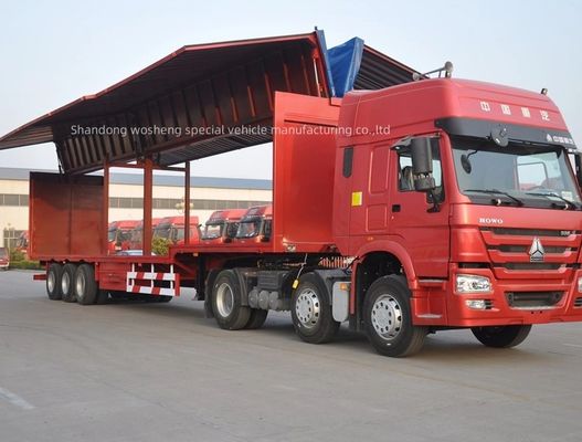 Wosheng 30/40tons Logistique Vans à aile étendue Semi-remorque Système de freinage double ligne WABCO