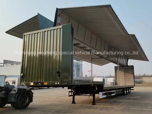 Wosheng 3 axes logistique bande d'aile camion semi-remorque 30-40 tonnes Max charge utile camion remorque