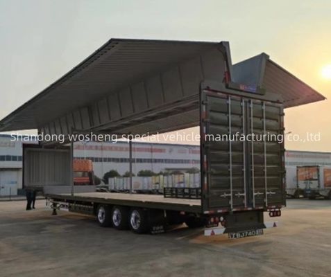 Wosheng 3 axes logistique bande d'aile camion semi-remorque 30-40 tonnes Max charge utile camion remorque