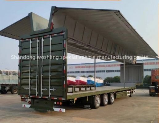 Wosheng 3 axes logistique bande d'aile camion semi-remorque 30-40 tonnes Max charge utile camion remorque