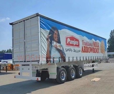 Wosheng 3 essieux 40/45ft PVC imperméable à l'eau rideau latéral semi-remorque pour le camion coulissant