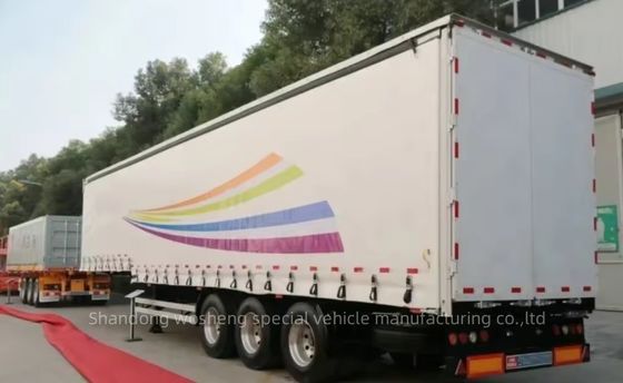 Wosheng 3 essieux 40/45ft PVC imperméable à l'eau rideau latéral semi-remorque pour le camion coulissant