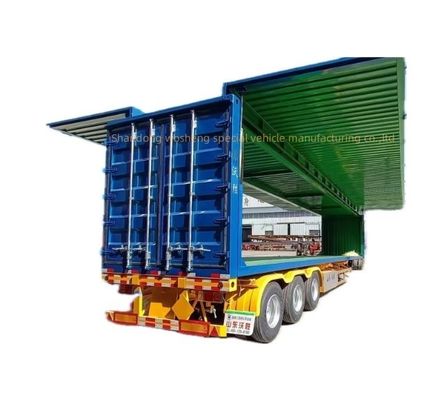 Semi-remorque ouverte à trois essieux personnalisable pour le transport logistique de 30/40 tonnes