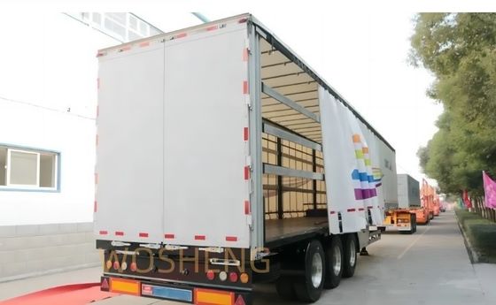 Wosheng 3 essieux 40/45ft PVC imperméable à l'eau rideau latéral semi-remorque pour le camion coulissant
