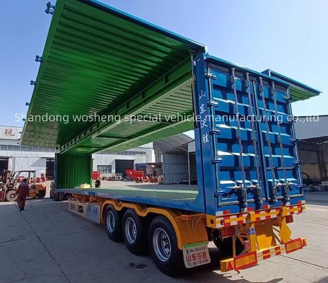 Semi-remorque ouverte à trois essieux personnalisable pour le transport logistique de 30/40 tonnes