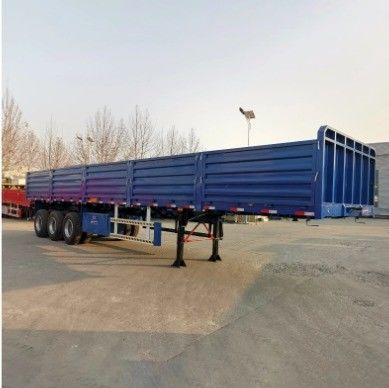 Bonne exportation 13m 3 semi-remorque à paroi latérale à axe avec charge utile élevée et matériau en acier