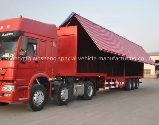 Wosheng 3 Axe 30/40 tonnes de logistique Van à demi-remorque avec boîte Wingvan volante