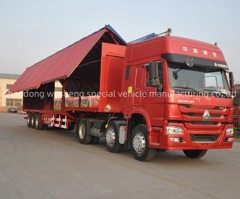 Wosheng 3 Axe 30/40 tonnes de logistique Van à demi-remorque avec boîte Wingvan volante
