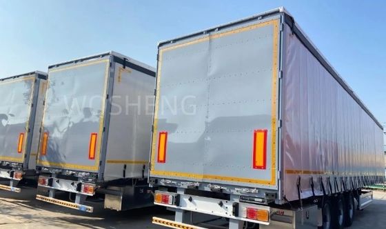 3 axes 40 pieds 45 pieds PVC Telaurine rideau côté Semi-remorque avec conception de camion coulissant