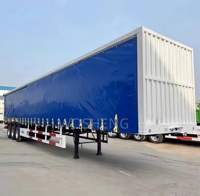 Wosheng 3 axes 40ft 45ft PVC imperméable à l' eau rideau côté semi-remorque pour express et la logistique