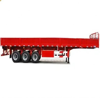 Semi-remorque en acier pour 3 essieux Capacité maximale de 100 tonnes Clôture en carton métallique Selon le client