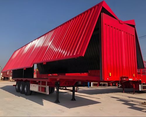 60 tonnes Capacité 13 mètres Semi-remorque spéciale avec Q345B T700 Rim 9.0-22.5