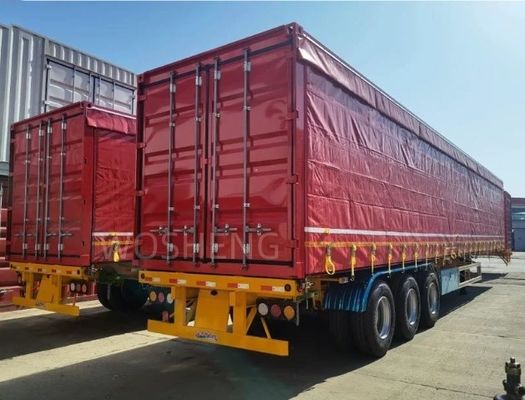 Semi-remorque à rideau latéral sur mesure Wosheng 3 avec système de freinage WABCO à double ligne