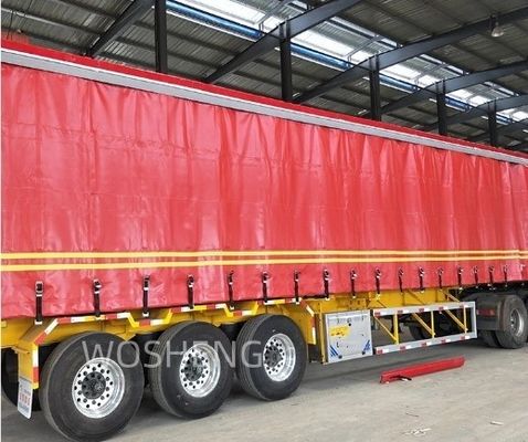 Semi-remorque à rideau latéral sur mesure Wosheng 3 avec système de freinage WABCO à double ligne