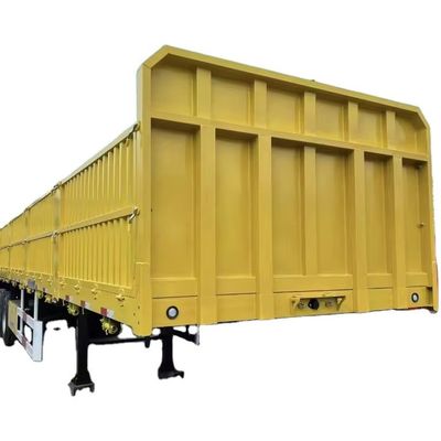 12.4m Flat Bed Fence Trailer pour camions Maximum de charge utile 50000 kg 3-4 essieux Top Ranking